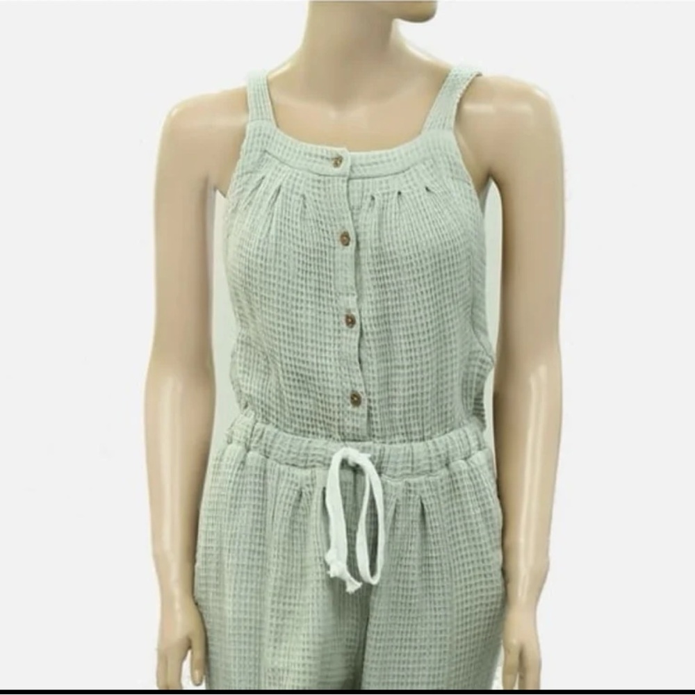 Free People Off The Grid Jumpsuit One-Piece Waffle-Knit Cotton Romper Oxide XS - Picture 10 of 11